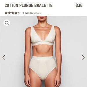 COTTON PLUNGE BRALETTE by skims
